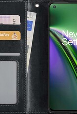 BASEY. Hoes Geschikt voor OnePlus Nord CE Hoesje Bookcase Hoes Flip Case Book Cover - Hoesje Geschikt voor OnePlus Nord CE Hoes Book Case Hoesje - Zwart