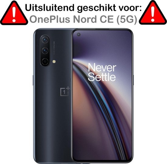 BASEY. Hoes Geschikt voor OnePlus Nord CE Hoesje Bookcase Hoes Flip Case Book Cover - Hoesje Geschikt voor OnePlus Nord CE Hoes Book Case Hoesje - Zwart