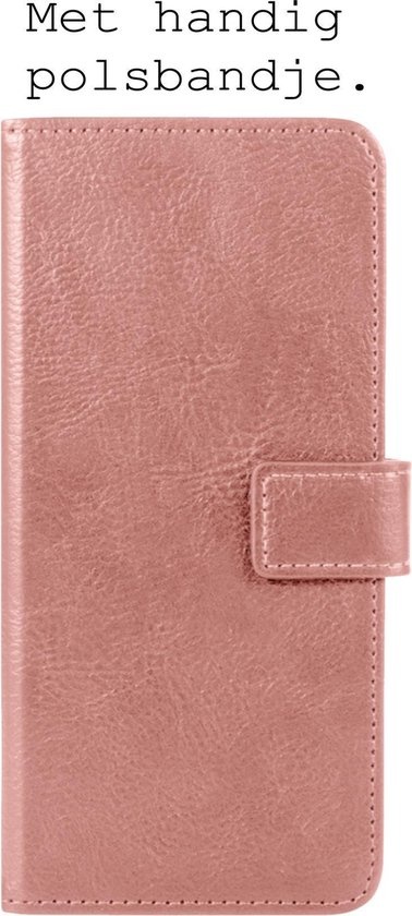 BASEY. Hoes Geschikt voor OnePlus Nord CE Hoesje Bookcase Hoes Flip Case Book Cover - Hoesje Geschikt voor OnePlus Nord CE Hoes Book Case Hoesje - Rosé goud