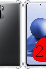 BASEY. Hoes Geschikt voor Redmi Note 10S Hoesje Shock Proof Case Hoes Siliconen - Hoesje Geschikt voor Redmi Note 10S Hoes Cover Shockproof - Transparant - 2 Stuks
