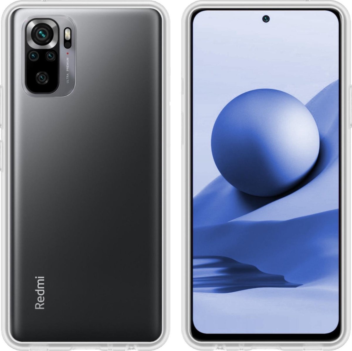 BASEY. Hoes Geschikt voor Redmi Note 10S Hoesje Siliconen Back Cover Case - Hoesje Geschikt voor Redmi Note 10S Hoes Cover Hoesje - Transparant