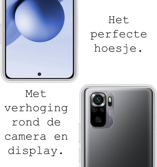 BASEY. Hoes Geschikt voor Redmi Note 10S Hoesje Siliconen Back Cover Case - Hoesje Geschikt voor Redmi Note 10S Hoes Cover Hoesje - Transparant - 2 Stuks