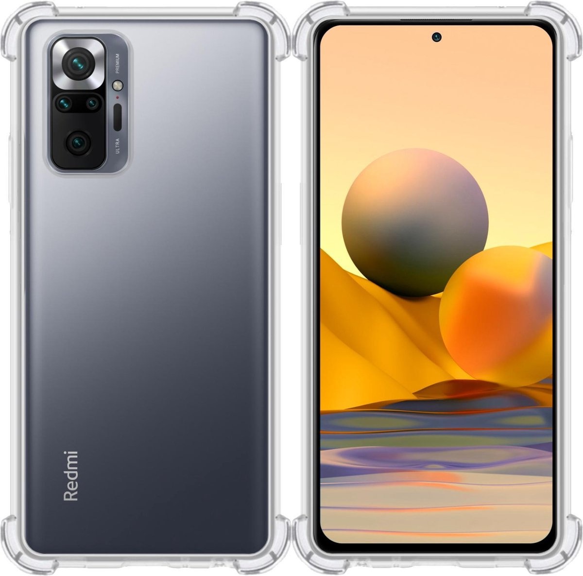 BASEY. Hoes Geschikt voor Xiaomi Redmi Note 10 Pro Hoesje Shock Proof Case Hoes Siliconen - Hoesje Geschikt voor Xiaomi Redmi Note 10 Pro Hoes Cover Shockproof - Transparant