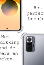 BASEY. Hoes Geschikt voor Xiaomi Redmi Note 10 Pro Hoesje Shock Proof Case Hoes Siliconen - Hoesje Geschikt voor Xiaomi Redmi Note 10 Pro Hoes Cover Shockproof - Transparant - 2 Stuks