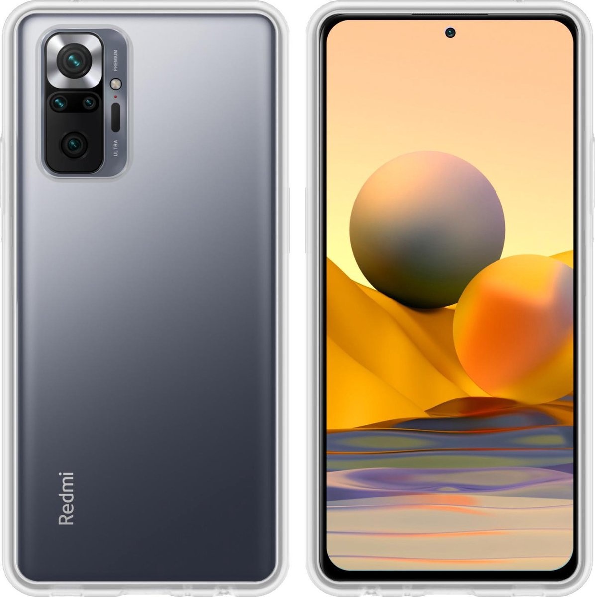 BASEY. Hoes Geschikt voor Xiaomi Redmi Note 10 Pro Hoesje Siliconen Back Cover Case - Hoesje Geschikt voor Xiaomi Redmi Note 10 Pro Hoes Cover Hoesje - Transparant