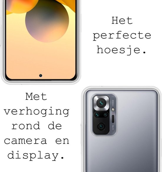 BASEY. Hoes Geschikt voor Xiaomi Redmi Note 10 Pro Hoesje Siliconen Back Cover Case - Hoesje Geschikt voor Xiaomi Redmi Note 10 Pro Hoes Cover Hoesje - Transparant
