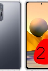 BASEY. Hoes Geschikt voor Xiaomi Redmi Note 10 Pro Hoesje Siliconen Back Cover Case - Hoesje Geschikt voor Xiaomi Redmi Note 10 Pro Hoes Cover Hoesje - Transparant - 2 Stuks