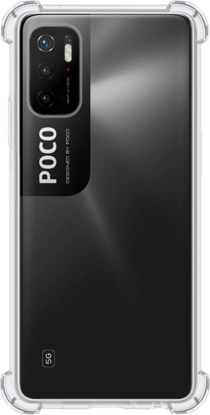 BASEY. Hoes Geschikt voor Poco M3 Pro Hoesje Shock Proof Case Hoes Siliconen - Hoesje Geschikt voor Xiaomi Poco M3 Pro Hoes Cover Shockproof - Transparant
