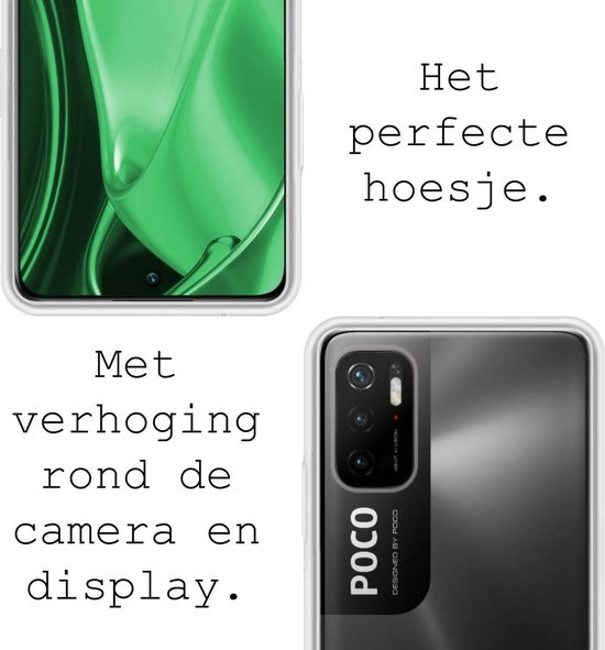 BASEY. Hoes Geschikt voor Poco M3 Pro Hoesje Siliconen Back Cover Case - Hoesje Geschikt voor Xiaomi Poco M3 Pro Hoes Cover Hoesje - Transparant - 2 Stuks
