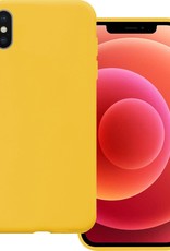 BASEY. Hoes Geschikt voor iPhone X Hoesje Siliconen Back Cover Case - Hoesje Geschikt voor iPhone X Hoes Cover Hoesje - Geel