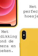 BASEY. Hoes Geschikt voor iPhone Xs Hoesje Siliconen Back Cover Case - Hoesje Geschikt voor iPhone Xs Hoes Cover Hoesje - Geel