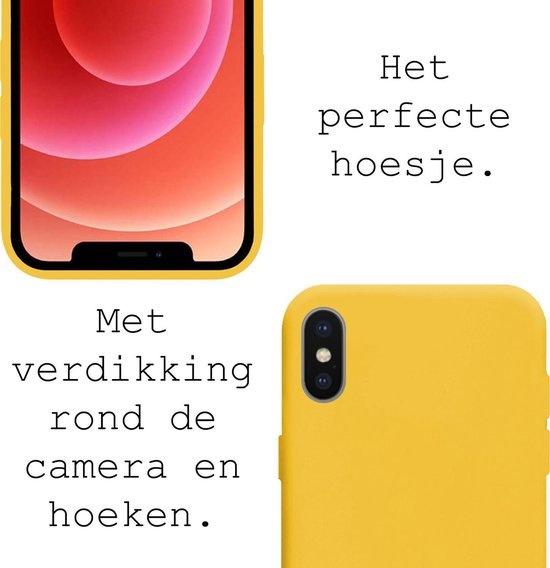 BASEY. Hoes Geschikt voor iPhone Xs Hoesje Siliconen Back Cover Case - Hoesje Geschikt voor iPhone Xs Hoes Cover Hoesje - Geel