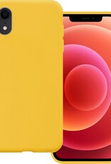 BASEY. Hoes Geschikt voor iPhone XR Hoesje Siliconen Back Cover Case - Hoesje Geschikt voor iPhone XR Hoes Cover Hoesje - Geel