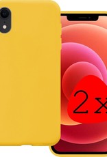 BASEY. Hoes Geschikt voor iPhone XR Hoesje Siliconen Back Cover Case - Hoesje Geschikt voor iPhone XR Hoes Cover Hoesje - Geel - 2 Stuks