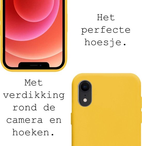 BASEY. Hoes Geschikt voor iPhone XR Hoesje Siliconen Back Cover Case - Hoesje Geschikt voor iPhone XR Hoes Cover Hoesje - Geel - 2 Stuks
