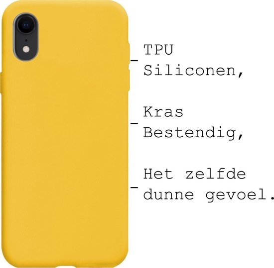 BASEY. Hoes Geschikt voor iPhone XR Hoesje Siliconen Back Cover Case - Hoesje Geschikt voor iPhone XR Hoes Cover Hoesje - Geel - 2 Stuks