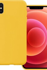 BASEY. Hoes Geschikt voor iPhone Xs Max Hoesje Siliconen Back Cover Case - Hoesje Geschikt voor iPhone Xs Max Hoes Cover Hoesje - Geel