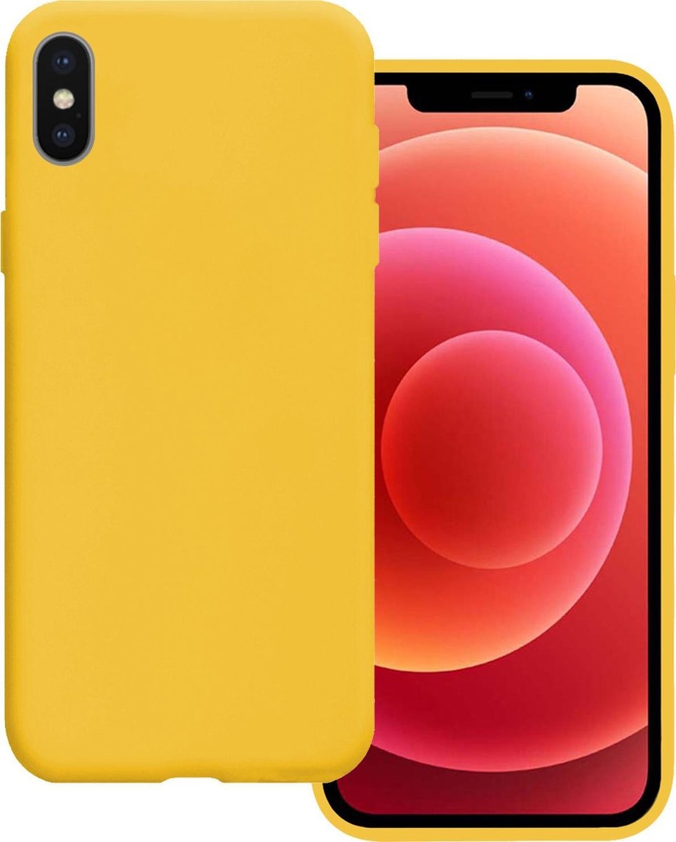 BASEY. Hoes Geschikt voor iPhone Xs Max Hoesje Siliconen Back Cover Case - Hoesje Geschikt voor iPhone Xs Max Hoes Cover Hoesje - Geel