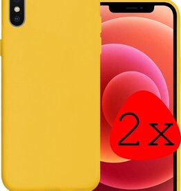 BASEY. BASEY. iPhone Xs Max hoesje siliconen - Geel - 2 PACK