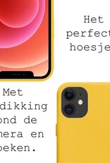 BASEY. Hoes Geschikt voor iPhone 11 Hoesje Siliconen Back Cover Case - Hoesje Geschikt voor iPhone 11 Hoes Cover Hoesje - Geel