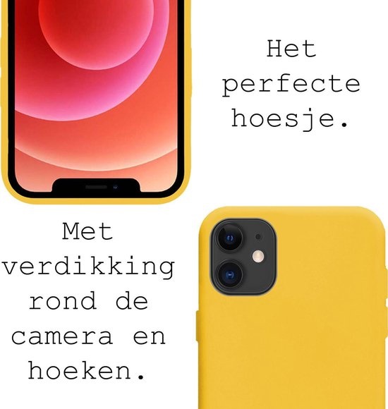 BASEY. Hoes Geschikt voor iPhone 11 Hoesje Siliconen Back Cover Case - Hoesje Geschikt voor iPhone 11 Hoes Cover Hoesje - Geel