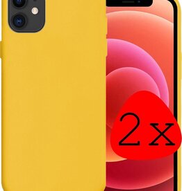 BASEY. BASEY. iPhone 11 hoesje siliconen - Geel - 2 PACK