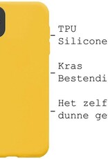 BASEY. Hoes Geschikt voor iPhone 11 Hoesje Siliconen Back Cover Case - Hoesje Geschikt voor iPhone 11 Hoes Cover Hoesje - Geel - 2 Stuks
