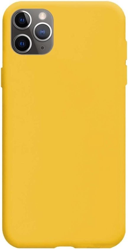 BASEY. Hoes Geschikt voor iPhone 11 Pro Hoesje Siliconen Back Cover Case - Hoesje Geschikt voor iPhone 11 Pro Hoes Cover Hoesje - Geel - 2 Stuks