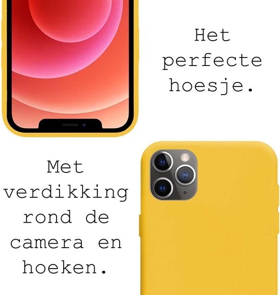BASEY. Hoes Geschikt voor iPhone 11 Pro Hoesje Siliconen Back Cover Case - Hoesje Geschikt voor iPhone 11 Pro Hoes Cover Hoesje - Geel - 2 Stuks