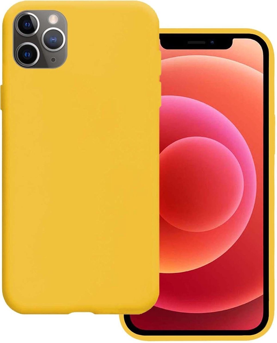 BASEY. Hoes Geschikt voor iPhone 11 Pro Max Hoesje Siliconen Back Cover Case - Hoesje Geschikt voor iPhone 11 Pro Max Hoes Cover Hoesje - Geel