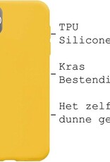 BASEY. Hoes Geschikt voor iPhone 11 Pro Max Hoesje Siliconen Back Cover Case - Hoesje Geschikt voor iPhone 11 Pro Max Hoes Cover Hoesje - Geel