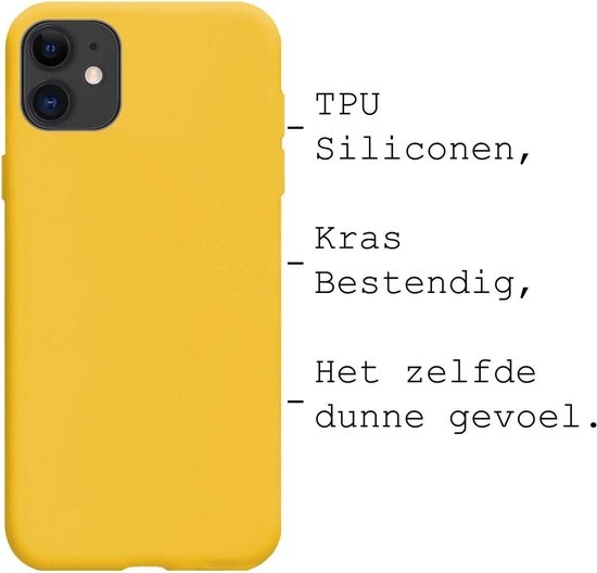 BASEY. Hoes Geschikt voor iPhone 12 Mini Hoesje Siliconen Back Cover Case - Hoesje Geschikt voor iPhone 12 Mini Hoes Cover Hoesje - Geel - 2 Stuks