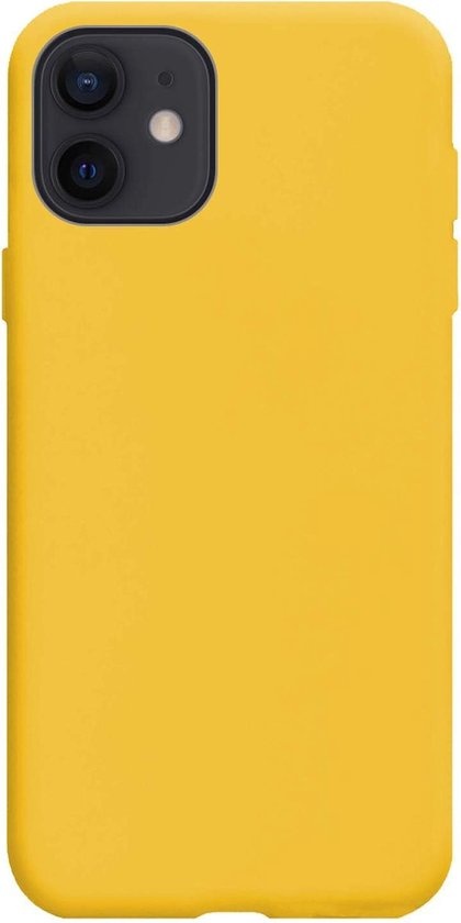 BASEY. Hoes Geschikt voor iPhone 12 Mini Hoesje Siliconen Back Cover Case - Hoesje Geschikt voor iPhone 12 Mini Hoes Cover Hoesje - Geel - 2 Stuks
