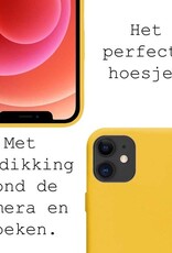 BASEY. Hoes Geschikt voor iPhone 12 Mini Hoesje Siliconen Back Cover Case - Hoesje Geschikt voor iPhone 12 Mini Hoes Cover Hoesje - Geel - 2 Stuks
