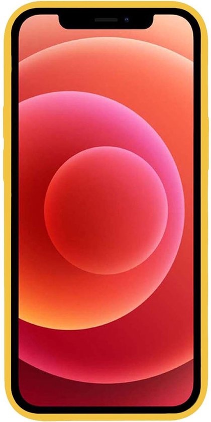 BASEY. Hoes Geschikt voor iPhone 12 Pro Hoesje Siliconen Back Cover Case - Hoesje Geschikt voor iPhone 12 Pro Hoes Cover Hoesje - Geel - 2 Stuks