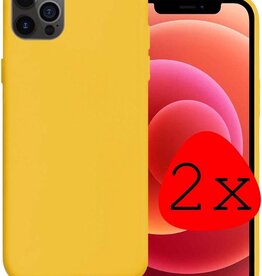 BASEY. BASEY. iPhone 12 Pro Max hoesje siliconen - Geel - 2 PACK