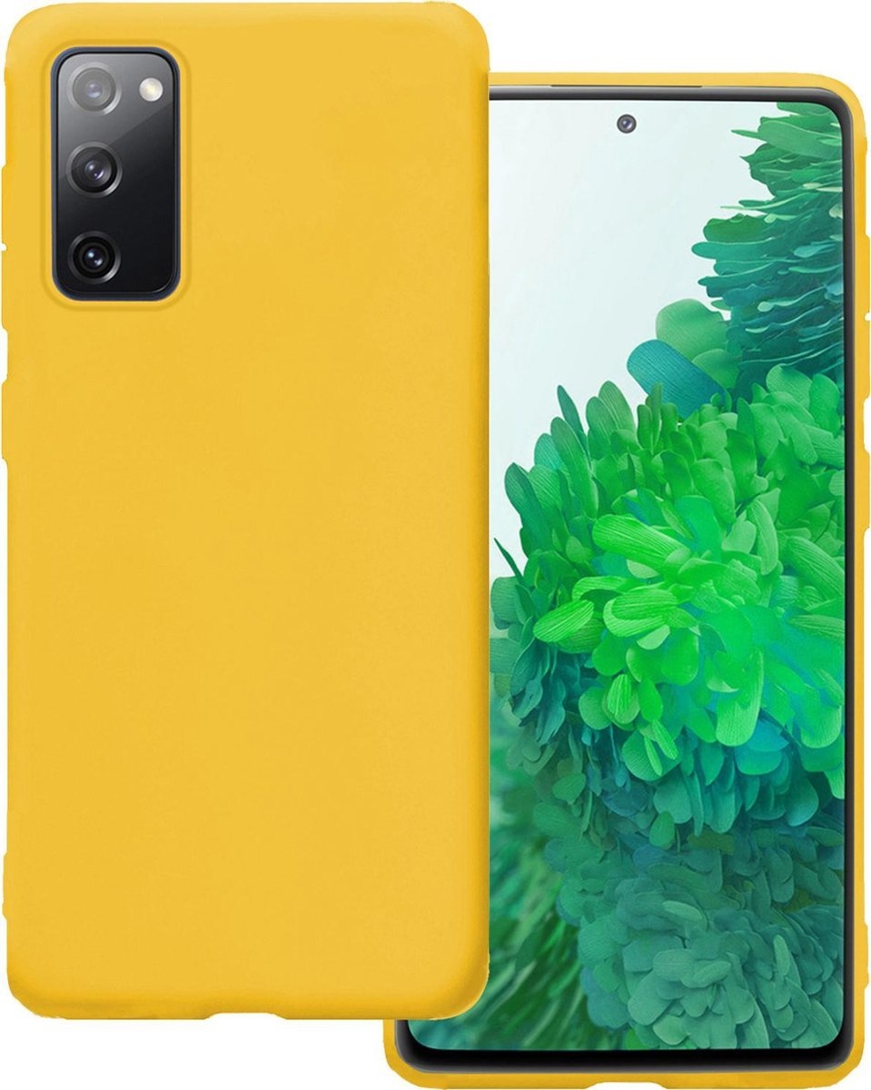 BASEY. Hoes Geschikt voor Samsung S20 FE Hoesje Siliconen Back Cover Case - Hoesje Geschikt voor Samsung Galaxy S20 FE Hoes Cover Hoesje - Geel