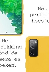 BASEY. Hoes Geschikt voor Samsung S20 FE Hoesje Siliconen Back Cover Case - Hoesje Geschikt voor Samsung Galaxy S20 FE Hoes Cover Hoesje - Geel