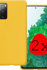 BASEY. Hoes Geschikt voor Samsung S20 FE Hoesje Siliconen Back Cover Case - Hoesje Geschikt voor Samsung Galaxy S20 FE Hoes Cover Hoesje - Geel - 2 Stuks
