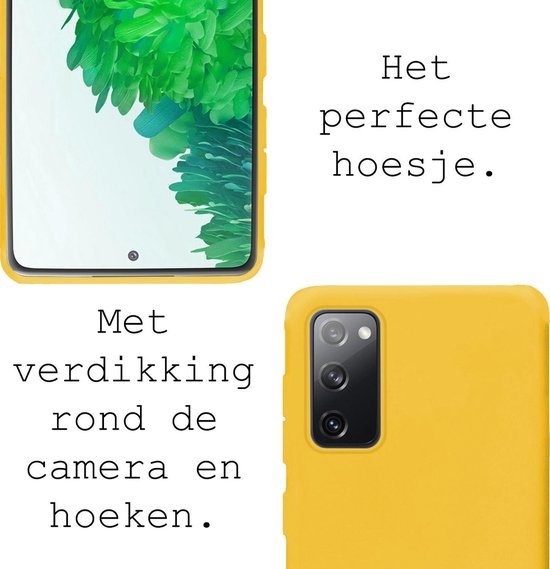 BASEY. Hoes Geschikt voor Samsung S20 FE Hoesje Siliconen Back Cover Case - Hoesje Geschikt voor Samsung Galaxy S20 FE Hoes Cover Hoesje - Geel - 2 Stuks