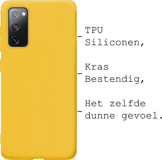BASEY. Hoes Geschikt voor Samsung S20 FE Hoesje Siliconen Back Cover Case - Hoesje Geschikt voor Samsung Galaxy S20 FE Hoes Cover Hoesje - Geel - 2 Stuks