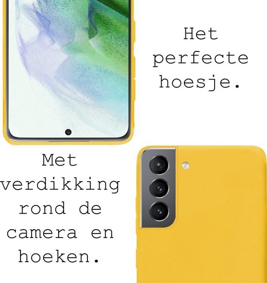 BASEY. Hoes Geschikt voor Samsung S21 Plus Hoesje Siliconen Back Cover Case - Hoesje Geschikt voor Samsung Galaxy S21 Plus Hoes Cover Hoesje - Geel