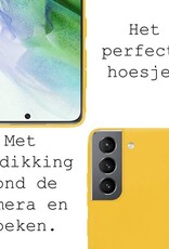 BASEY. Hoes Geschikt voor Samsung S21 Plus Hoesje Siliconen Back Cover Case - Hoesje Geschikt voor Samsung Galaxy S21 Plus Hoes Cover Hoesje - Geel - 2 Stuks