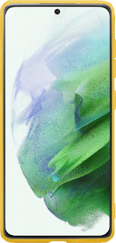 BASEY. Hoes Geschikt voor Samsung S21 Plus Hoesje Siliconen Back Cover Case - Hoesje Geschikt voor Samsung Galaxy S21 Plus Hoes Cover Hoesje - Geel - 2 Stuks