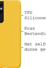 BASEY. Hoes Geschikt voor Samsung S21 Ultra Hoesje Siliconen Back Cover Case - Hoesje Geschikt voor Samsung Galaxy S21 Ultra Hoes Cover Hoesje - Geel