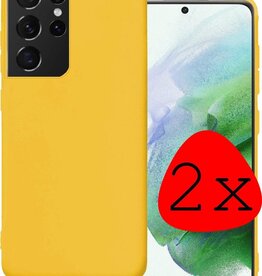BASEY. BASEY. Samsung Galaxy S21 Ultra hoesje siliconen - Geel - 2 PACK