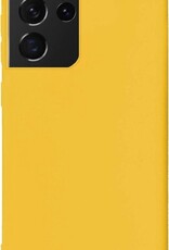 BASEY. Hoes Geschikt voor Samsung S21 Ultra Hoesje Siliconen Back Cover Case - Hoesje Geschikt voor Samsung Galaxy S21 Ultra Hoes Cover Hoesje - Geel - 2 Stuks