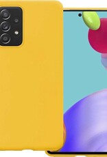 BASEY. Hoes Geschikt voor Samsung A52 Hoesje Siliconen Back Cover Case - Hoesje Geschikt voor Samsung Galaxy A52 Hoes Cover Hoesje - Geel