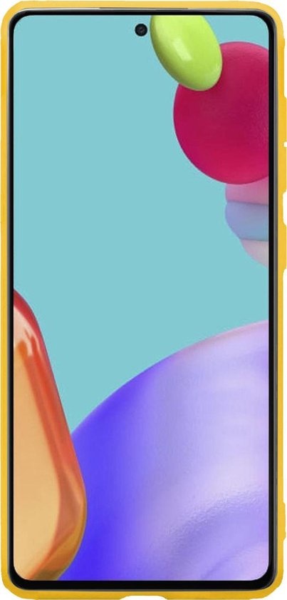 BASEY. Hoes Geschikt voor Samsung A52 Hoesje Siliconen Back Cover Case - Hoesje Geschikt voor Samsung Galaxy A52 Hoes Cover Hoesje - Geel