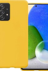 BASEY. Hoes Geschikt voor Samsung A72 Hoesje Siliconen Back Cover Case - Hoesje Geschikt voor Samsung Galaxy A72 Hoes Cover Hoesje - Geel